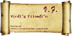 Virág Filomén névjegykártya